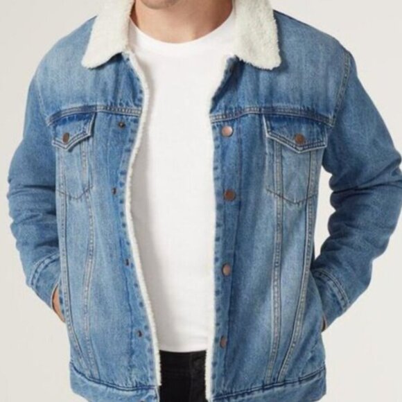 Sunrise Kingdom SZ L Denim jean jacket Sherpa Essential Western Timeless Ranch - Picture 1 of 10
